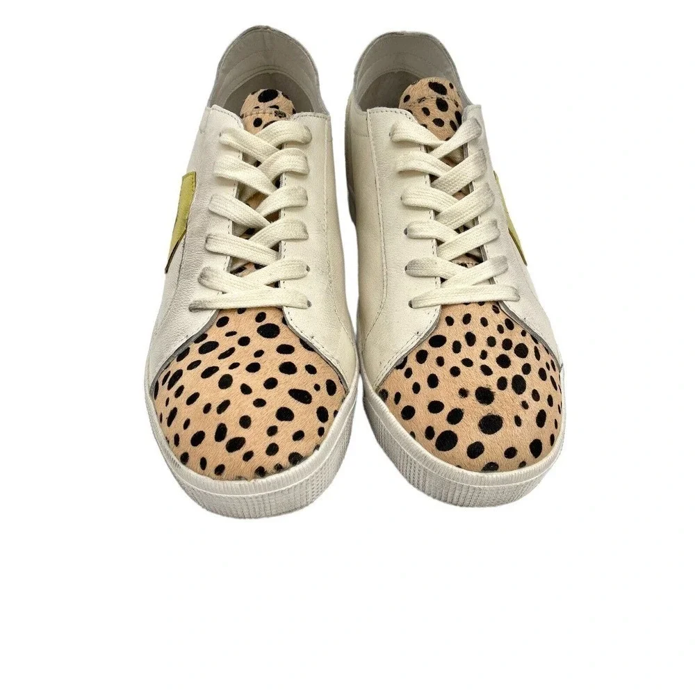 Dolce Vita Zaga Calf Hair Leopard Printed Iridescent Sneakers $127 US Size US 9